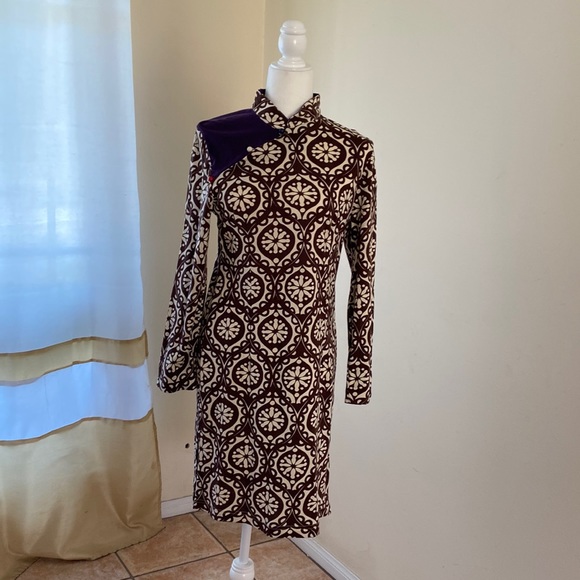 Jersey Knit Contemporary Chinese Qipao Style dress - Picture 1 of 5